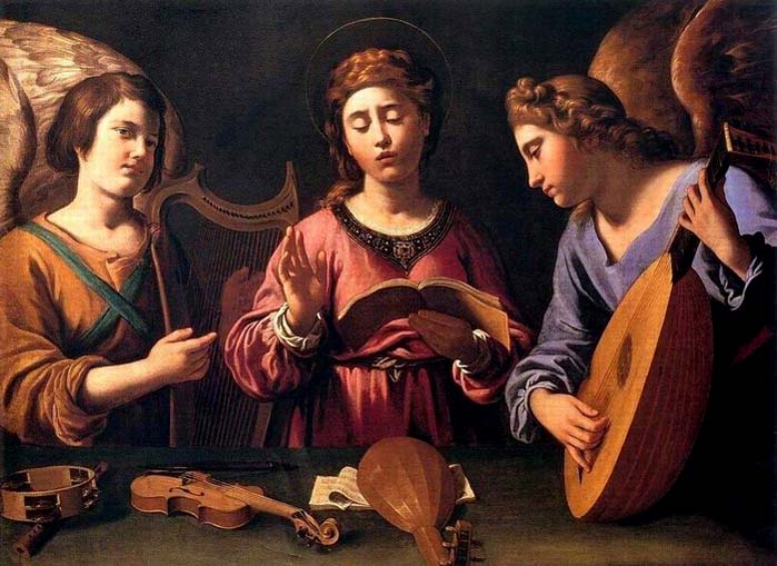 St Cecilia with Two Angels